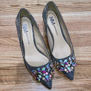 Neiman Marcus verzierte glänzende holografische Pumps Gr. 6 - Bild 1 von 6