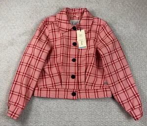 Neu mit Etikett Scotch Soda Damenjacke Small Good Luck Charm kariert weiß rot kariert 278 $ - Bild 1 von 12