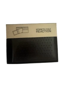 NWT Reaction Kenneth Cole Mens Handcrafted Leather Bifold Gift Boxed Wallet - Picture 1 of 7