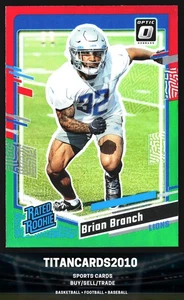 Brian Branch 2023 Donruss Clasificado Novato Rojo Verde Prizm RC Detroit Lions #328 - Imagen 1 de 2