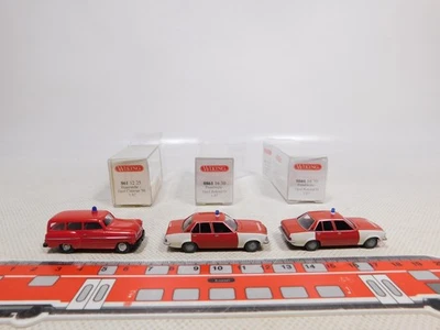 Wiking 1:87 H0 3X Opel Pompiere 0861 Rekord D 861 Caravan Mint Box #EG982-0,5 - Immagine 1 di 4