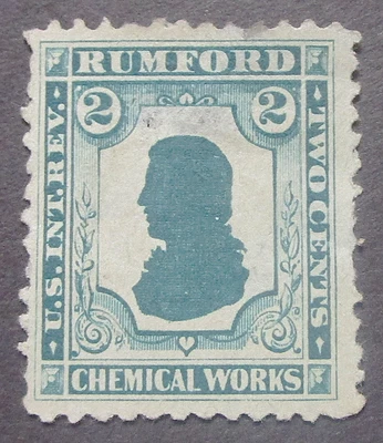 US# RS206 Rumford Chemical Works 2 cent Green Proprietory Medicine stamp (inv-a1 - Image 1 of 2