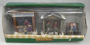 2010 Lemax Skate Rental Set Holiday Village Christmas Ice Skating Winter READ - Picture 1 of 16