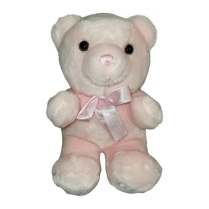 Aurora Baby Girl Teddy Bear Pink Plush Stuffed Animal Bow Lovey 10" - Picture 1 of 11