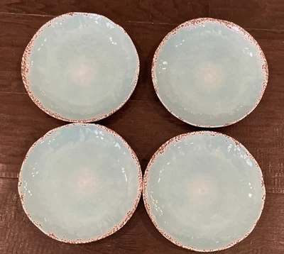 Tommy Bahama десерт закуска меламин тарелки бирюзовый синий треск набор из 4 - Изображение 1 из 3