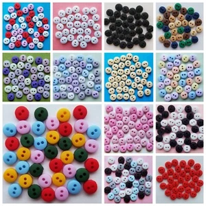 BG Tiny Mini Round Craft Buttons Sewing Quilting Card Jewellery Making 6mm wide - Picture 1 of 19