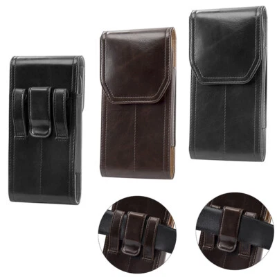 For iPhone 16 15 14 13 12 11 XS Pro Max Holster Pouch Leather Belt Clip Case - Image 1 of 4