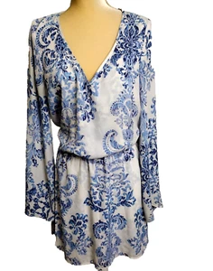 Show Me Your Mumu  Runaway Mini Dress Long Sleeve Bell Size Large - Picture 1 of 11