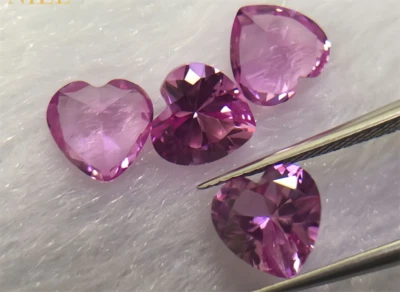 HIGH HARDNESS HEART PINK SAPPHIRE LAB-CREATED AAAA+ LOOSE GEMSTONE 1pcs - Image 1 of 4