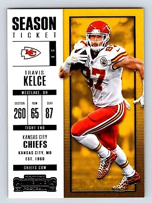 Travis Kelce 2017 Panini Contenders Season Ticket #68 Kansas City Chiefs - Image 1 of 2