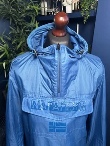 Napapijri Ghost Rainforest Anorak Lightweight Smock Blue Mens Medium Terraces - Picture 1 of 7