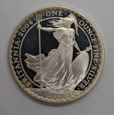 England - 2 Pounds 2004, 1 Oz, Silver, PROOF - Image 1 of 2