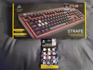 Corsair STRAFE Mechanical Gaming Keyboard — CHERRY MX Red (w/ Bonus Keycap Kit) - Picture 1 of 16