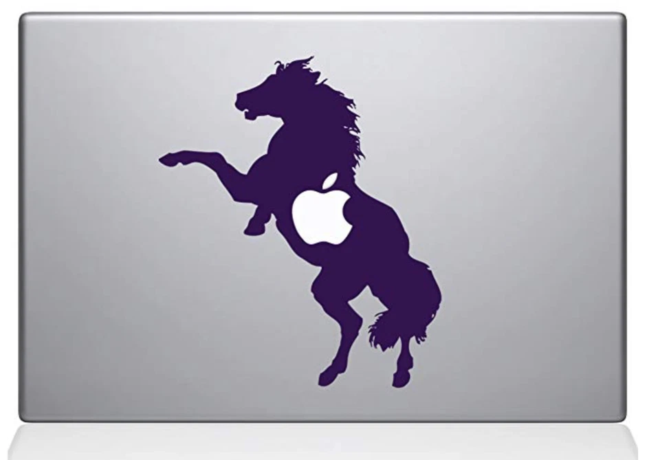 Decal Guru 0158-MAC-12M-LAV Bucking Horse Vinyl Sticker, 12" Macbook, Purple - Image 1 of 3