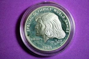 ESTATE FIND 1995 Proof Special Olympics Commemorative Silver Dollar #M6154 - Picture 1 of 2
