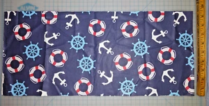 Nautical design on Navy Blue Background Fabric 1/4 Yard x 43" wide - Picture 1 of 2