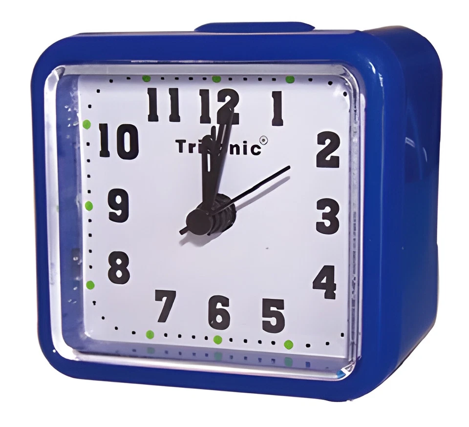 Mini Travel Alarm Clock Battery Operated Small Quartz Analog 12 Hour Tabletop - Image 1 of 1