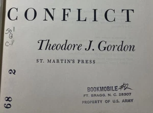 IDEAS IN CONFLICT Gordon, Theodore 1966 1st Print HC No DJ ExLib - Picture 1 of 3