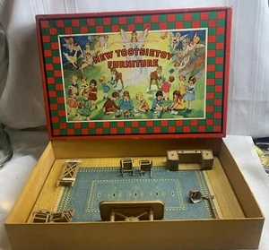 Tootsie Toy Vintage 1930’s Dollhouse Furniture Full Dining Room Set With Box - Bild 1 von 22