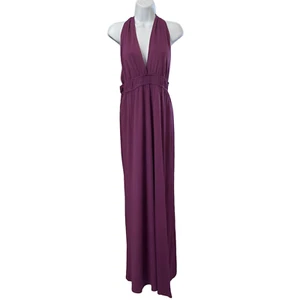 Necessary Objects Ady Gluck-Frankel Halter Maxi Dress Women's Large Purple USA - Picture 1 of 5