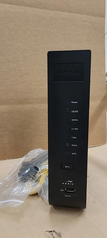 ARRIS DG2470A Dual Band Wireless DOCSIS 3.0 Cable Modem WIFI Router w/power cat5 - Image 1 of 3