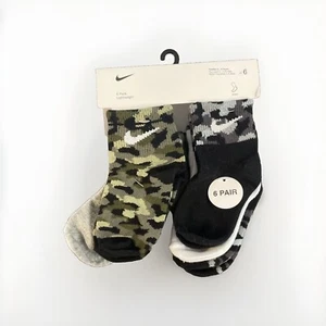 Nike Kids Toddler 2-4 Years Camouflage 6 Pack Lightweight Ankle Socks NWT - Picture 1 of 5