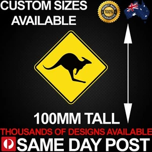 KANGAROO SIGN 100mm Tall Vinyl Car Sticker Decal Cheap Aussie Australia Travel  - Picture 1 of 1