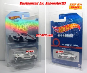Hot Wheels CUSTOM 2022 NFTGARAGE S4 HW SHOWROOM McLaren P1 WHITE,CARDED - Picture 1 of 21