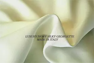 Avorio Reale Georgette Qualità Premium Setosa Rayon 60'' Ampio Made IN Italy A4 - Foto 1 di 1