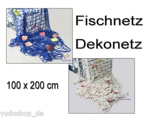 Dekonetz Fischernetz mit Muscheln Maritim Design dicke Baumwolle - Bild 1 von 7