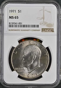 Dólar Eisenhower 1971 $1 NGC MS65 8159341-001 - Imagen 1 de 2