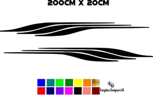 Pegatina/calcomanía/vinilo a rayas laterales de barco de 200 cm para yates, barcos, lancha motora - Imagen 1 de 3