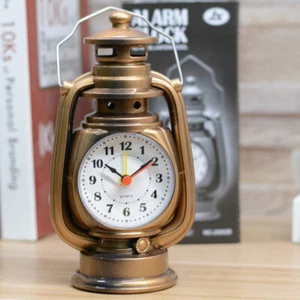 1Pc Retro Kerosene Light Alarm Clock Vintage Alarm Clock Table Clock For Home - Picture 1 of 11