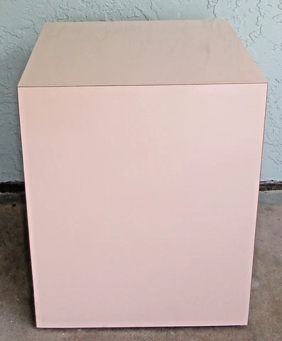 Mid-Century Modern Vintage Tan Cube Accent Table Cover