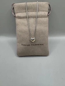 David Yurman Cable Cookie Classic Heart Necklace 18k Yellow Gold - Picture 1 of 13