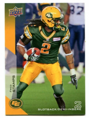2014 CFL Fred Stamps Card #28 Edmonton Eskimos Louisina-Lafayette - Image 1 of 2