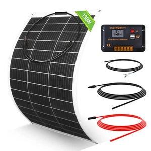 ECO-WORTHY Kit Pannello Solare Flessibile 100W 200W 300W12V RV Barca - Foto 1 di 16