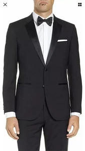 NWT Men’s 40 R Slim CARAVELLI 2 piece suit black superior 150’s Microtech 60501 - Bild 1 von 1