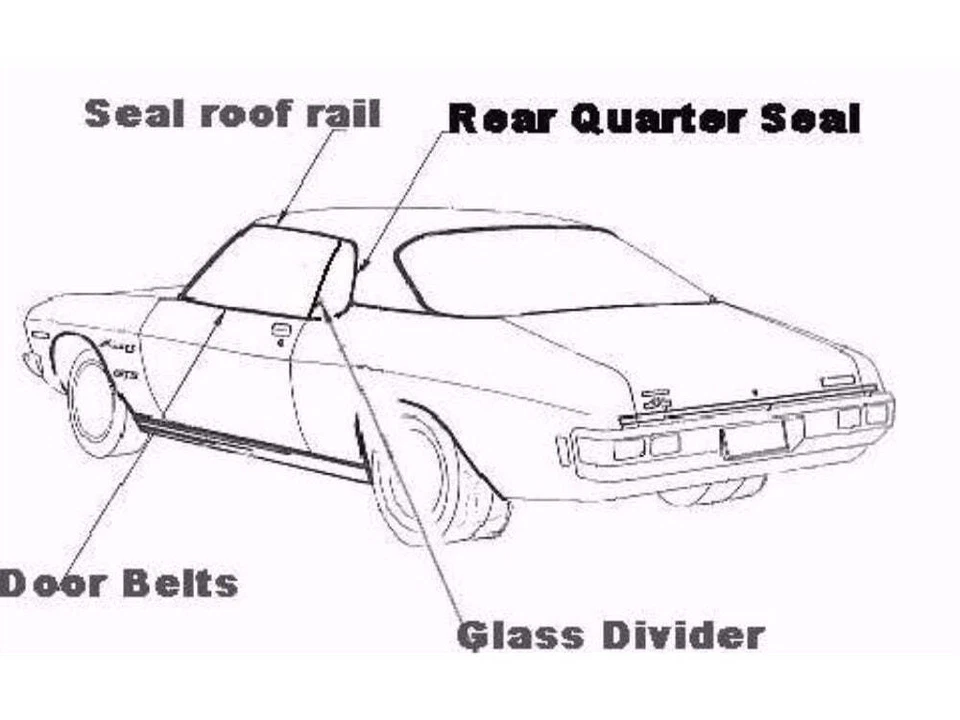 Sello divisor de vidrio para Chrysler Valiant VF-VG cupé - par Foto 1 de 1
