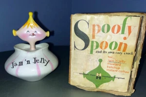 New/Box VTG 1958 Holt Howard Pixie Pixieware JAM Jelly Jar & Spoon Condiment - Picture 1 of 11
