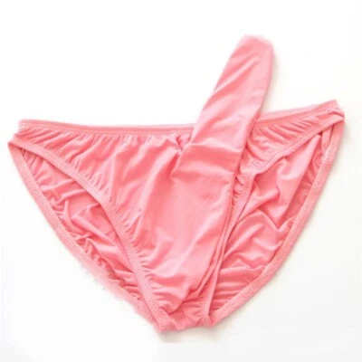 Sexy Mens Nylon Briefs Cool Ice Silk Low-rise Underwear Bikini Pouch Panties - Image 1 of 4