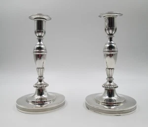 1834 Antique Georgian Spanish Sterling Silver Candlesticks Blas de Cubas 606g - Picture 1 of 10