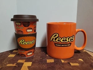 Reese's Peanut Butter Cups JUMBO Mug & Ceramic Travel Mug Set New Without Tags! - Picture 1 of 13