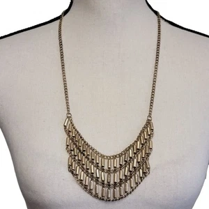 Premier Designs Day To Day Statement Necklace 26" Gold Tone Beaded Bib Jewelry - Picture 1 of 6