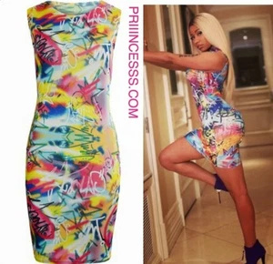 Glamour Babe Exclusive Sleeveless Dress Multicolored Print Size 10 - Picture 1 of 6