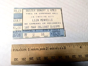 Liza Minnelli Vintage 1987 Ticket stub Buster Bonoff & Kmeo - Picture 1 of 4