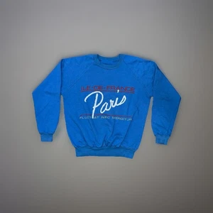 Sudadera vintage Paris Ile-de-France lema latino mediana - Imagen 1 de 4