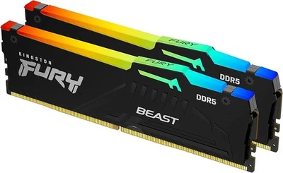 Kingston FURY Beast 32GB RAM 6000MT/s DDR5 CL36 DIMM (Kit of 2x 16GB) RGB EXPO - Image 1 of 4