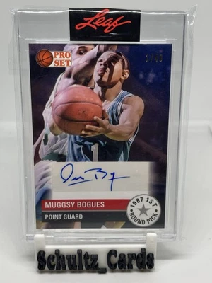 Juego Leaf Pro 2021 Muggsy Bogues 1/1 camiseta número partido automático 1/40 1987 1st Rd SP Foto 1 de 3