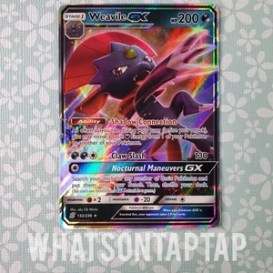 Carta Pokemon Weavile GX 132/236 Ultra Rara Sole Luna Menti Unificate Singoli LP - Foto 1 di 2